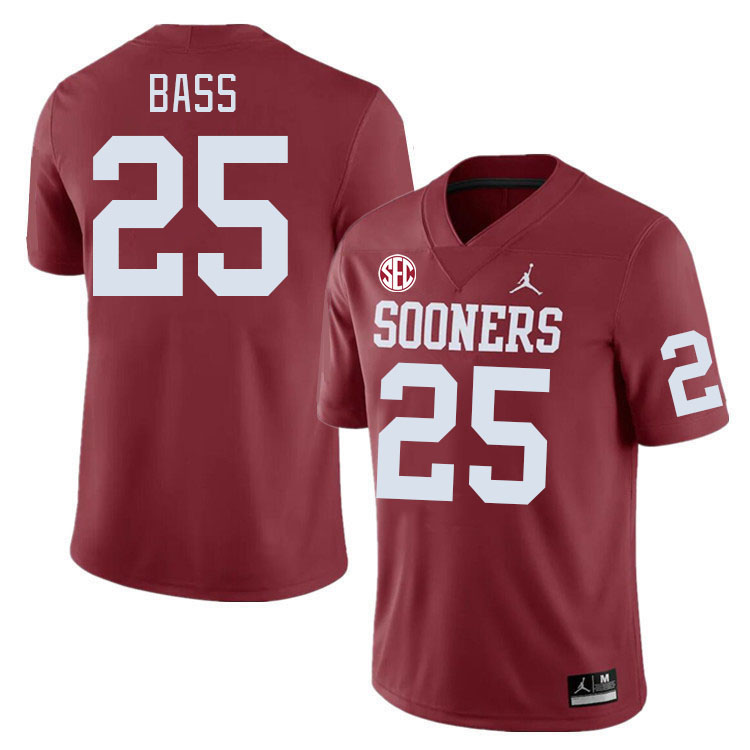 Men #25 Andy Bass Oklahoma Sooners 2024 SEC Conference College Football Jerseys-Crimson